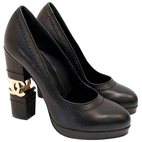 chanel black platform heels|chanel pumps and shoes.